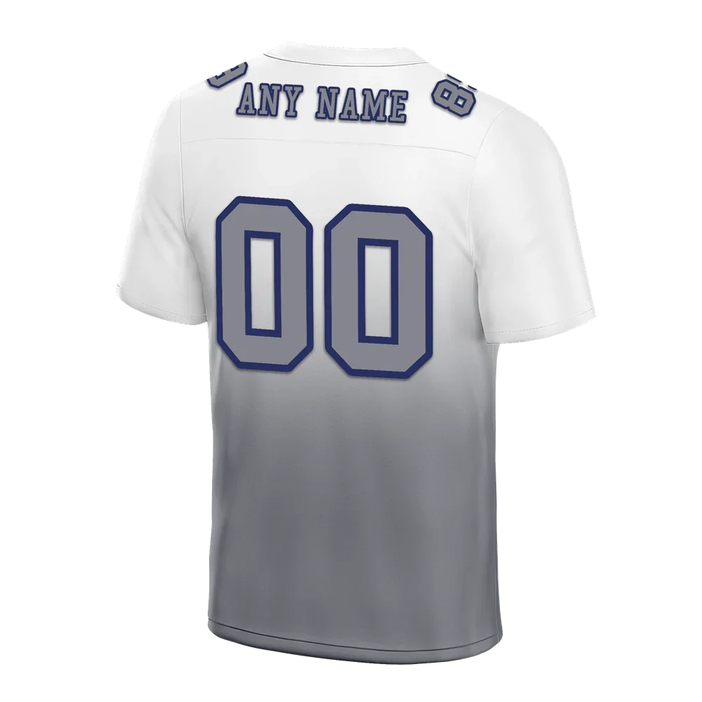 Custom White Grey Fade Fashion Grey Personalized Authentic Football Jersey FBJ02-bc0f0c9 - Coolcustomize