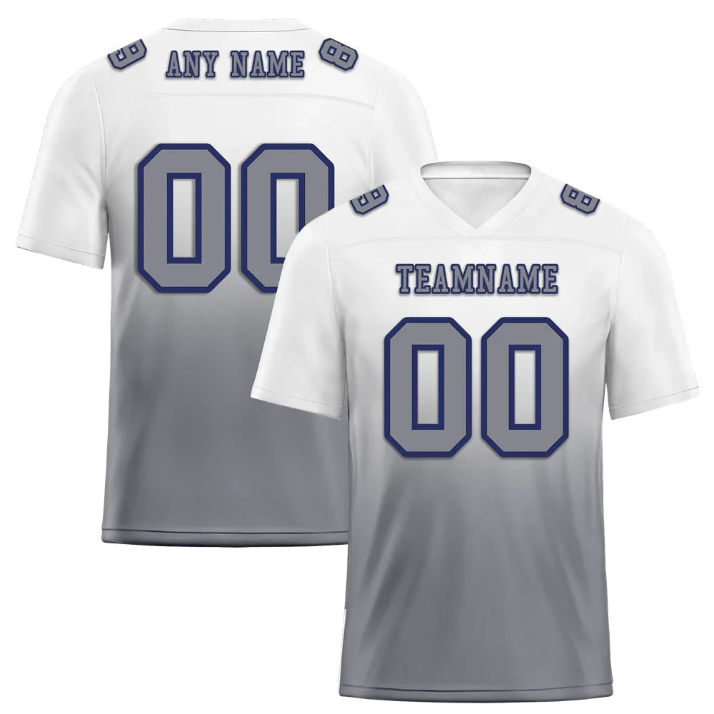 Custom White Grey Fade Fashion Grey Personalized Authentic Football Jersey FBJ02-bc0f0c9 - Coolcustomize