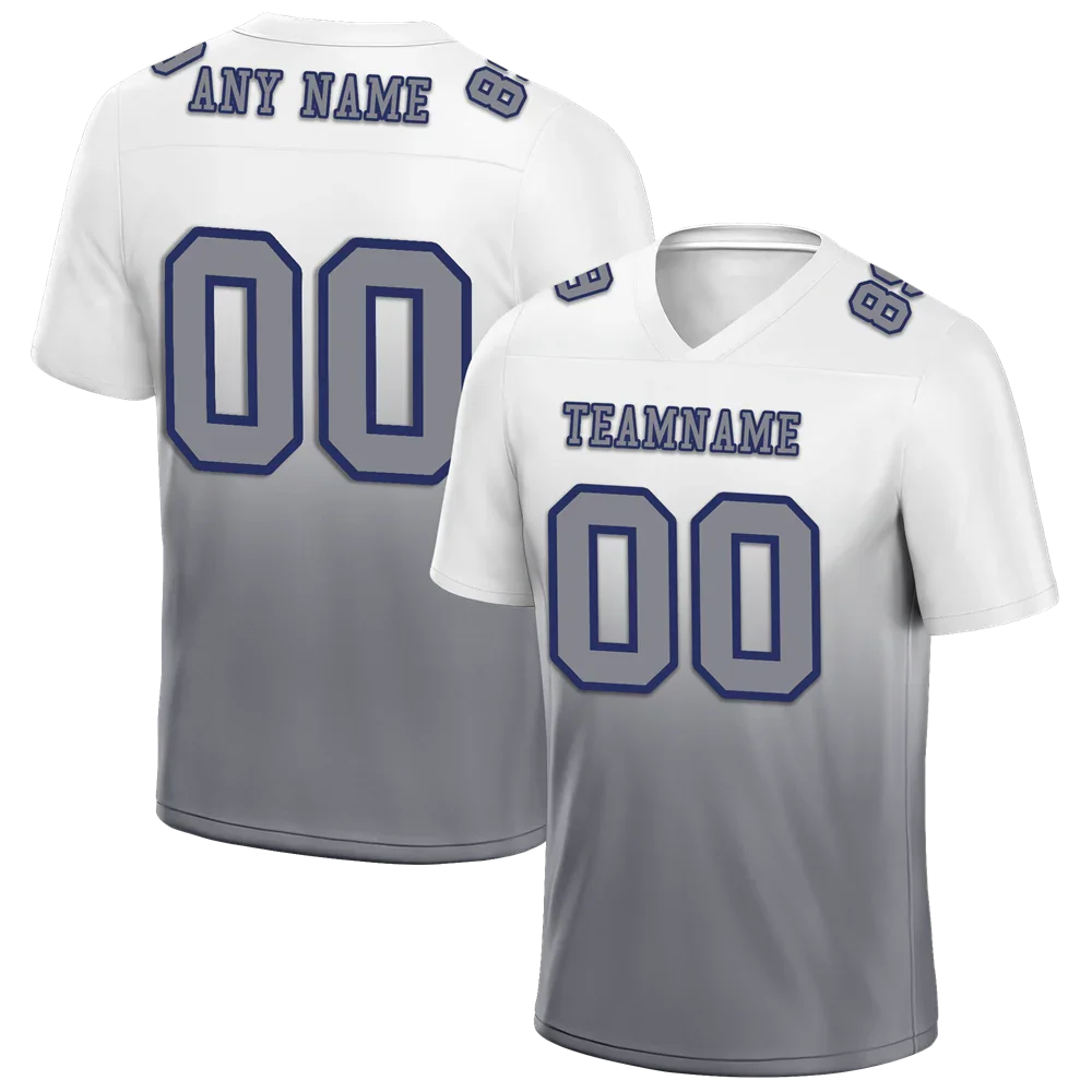 Custom White Grey Fade Fashion Grey Personalized Authentic Football Jersey FBJ02-bc0f0c9 - Coolcustomize