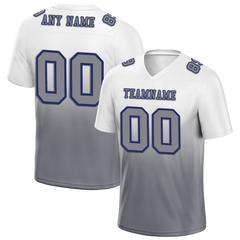 Custom White Grey Fade Fashion Grey Personalized Authentic Football Jersey FBJ02-bc0f0c9