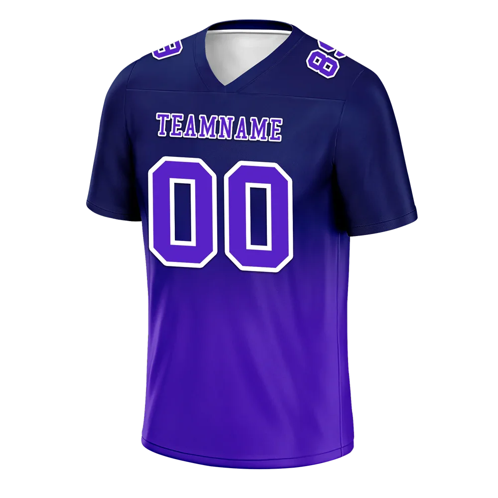 Custom Black Purple Fade Fashion Purple Personalized Authentic Football Jersey FBJ02-bc0f0d0 - Coolcustomize
