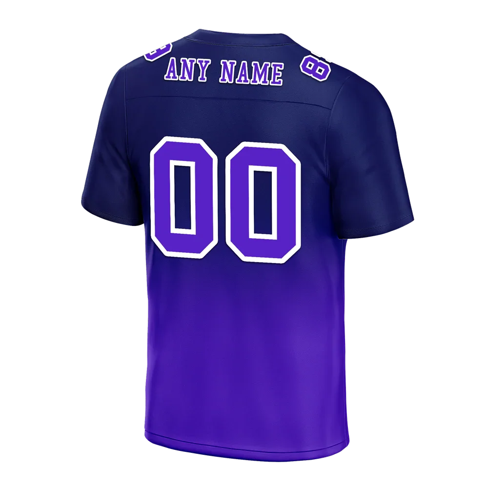 Custom Black Purple Fade Fashion Purple Personalized Authentic Football Jersey FBJ02-bc0f0d0 - Coolcustomize