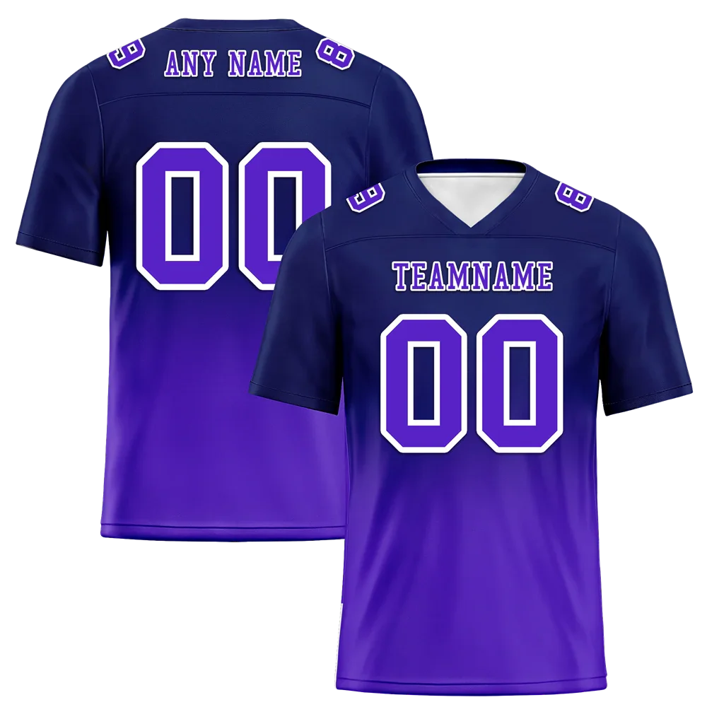 Custom Black Purple Fade Fashion Purple Personalized Authentic Football Jersey FBJ02-bc0f0d0 - Coolcustomize