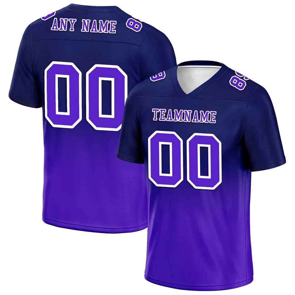 Custom Black Purple Fade Fashion Purple Personalized Authentic Football Jersey FBJ02-bc0f0d0 - Coolcustomize