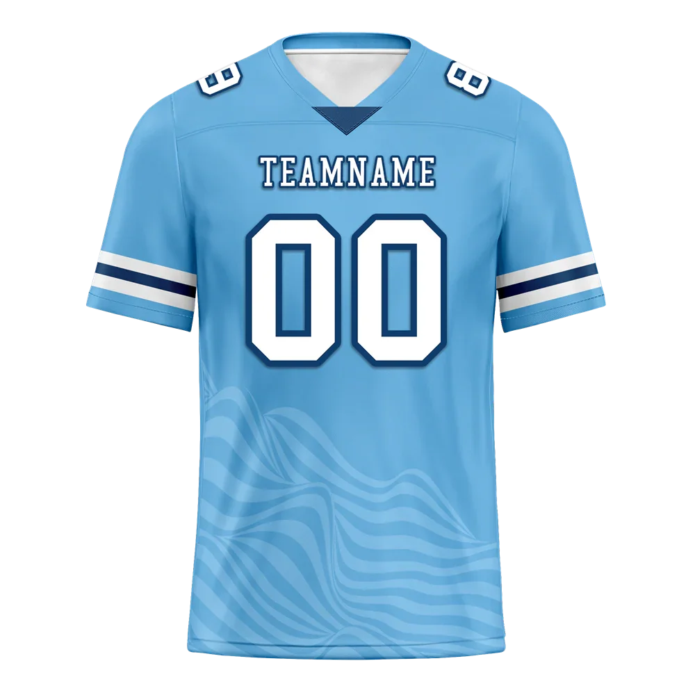 Custom Blue Sleeve Stripes White Personalized Authentic Football Jersey FBJ02-bc0f0db - Coolcustomize