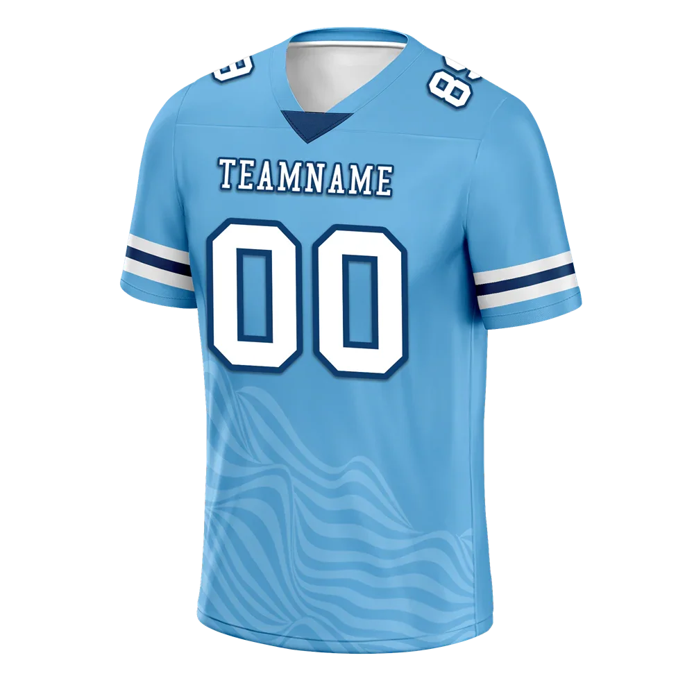 Custom Blue Sleeve Stripes White Personalized Authentic Football Jersey FBJ02-bc0f0db - Coolcustomize
