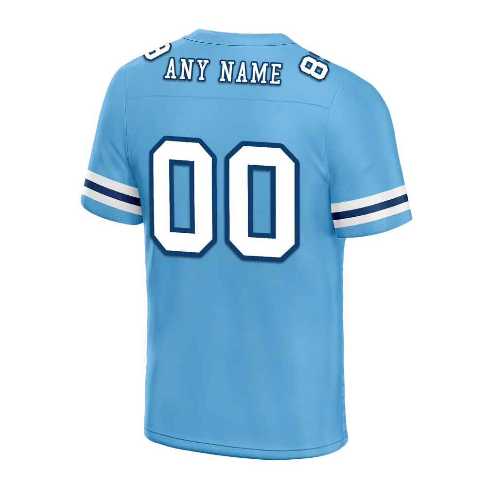 Custom Blue Sleeve Stripes White Personalized Authentic Football Jersey FBJ02-bc0f0db - Coolcustomize