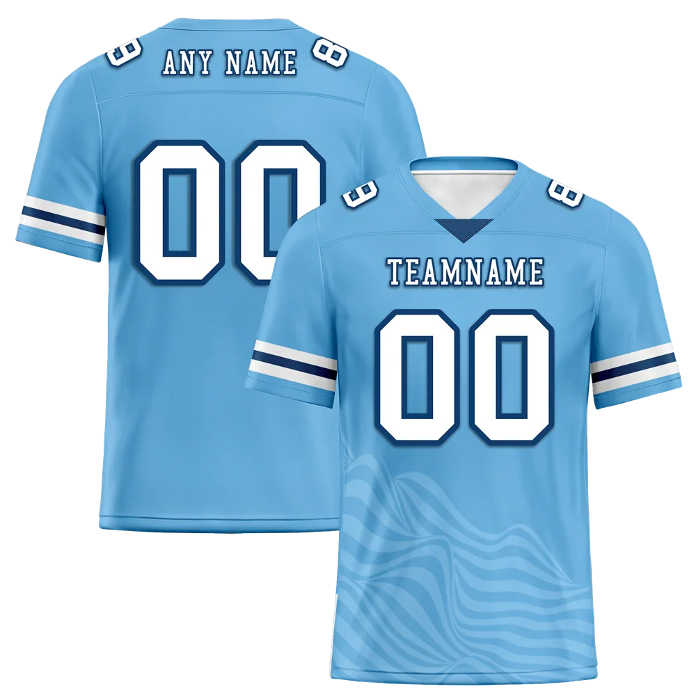 Custom Blue Sleeve Stripes White Personalized Authentic Football Jersey FBJ02-bc0f0db - Coolcustomize