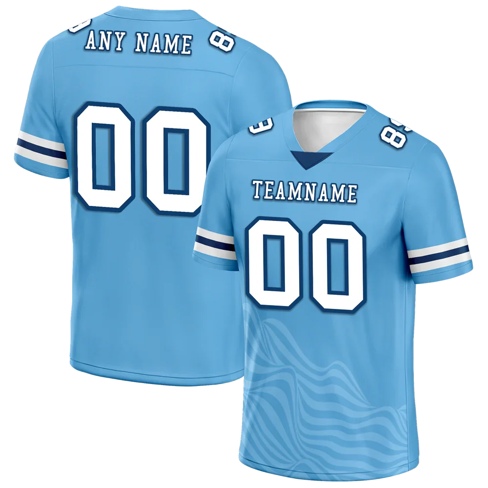 Custom Blue Sleeve Stripes White Personalized Authentic Football Jersey FBJ02-bc0f0db - Coolcustomize