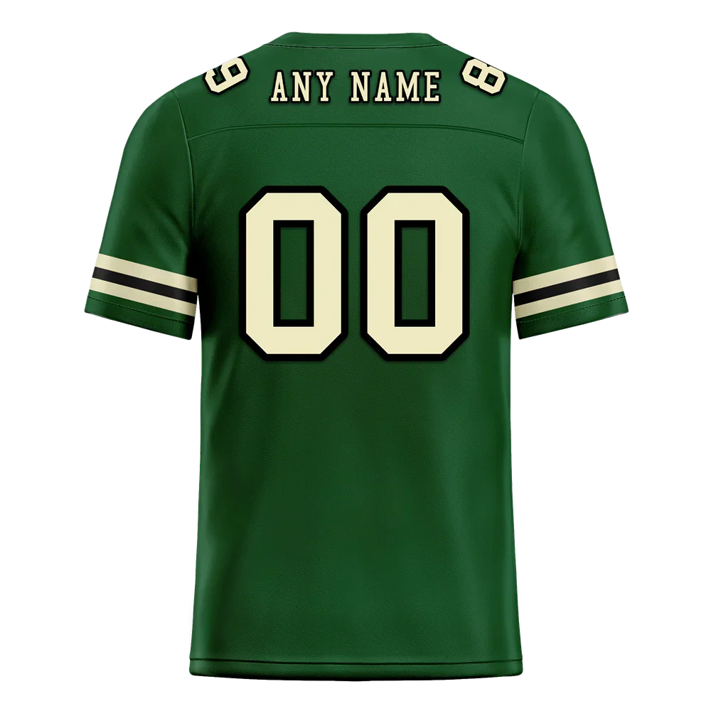 Custom Green Sleeve Stripes Yellow Personalized Authentic Football Jersey FBJ02-bc0f0de - Coolcustomize