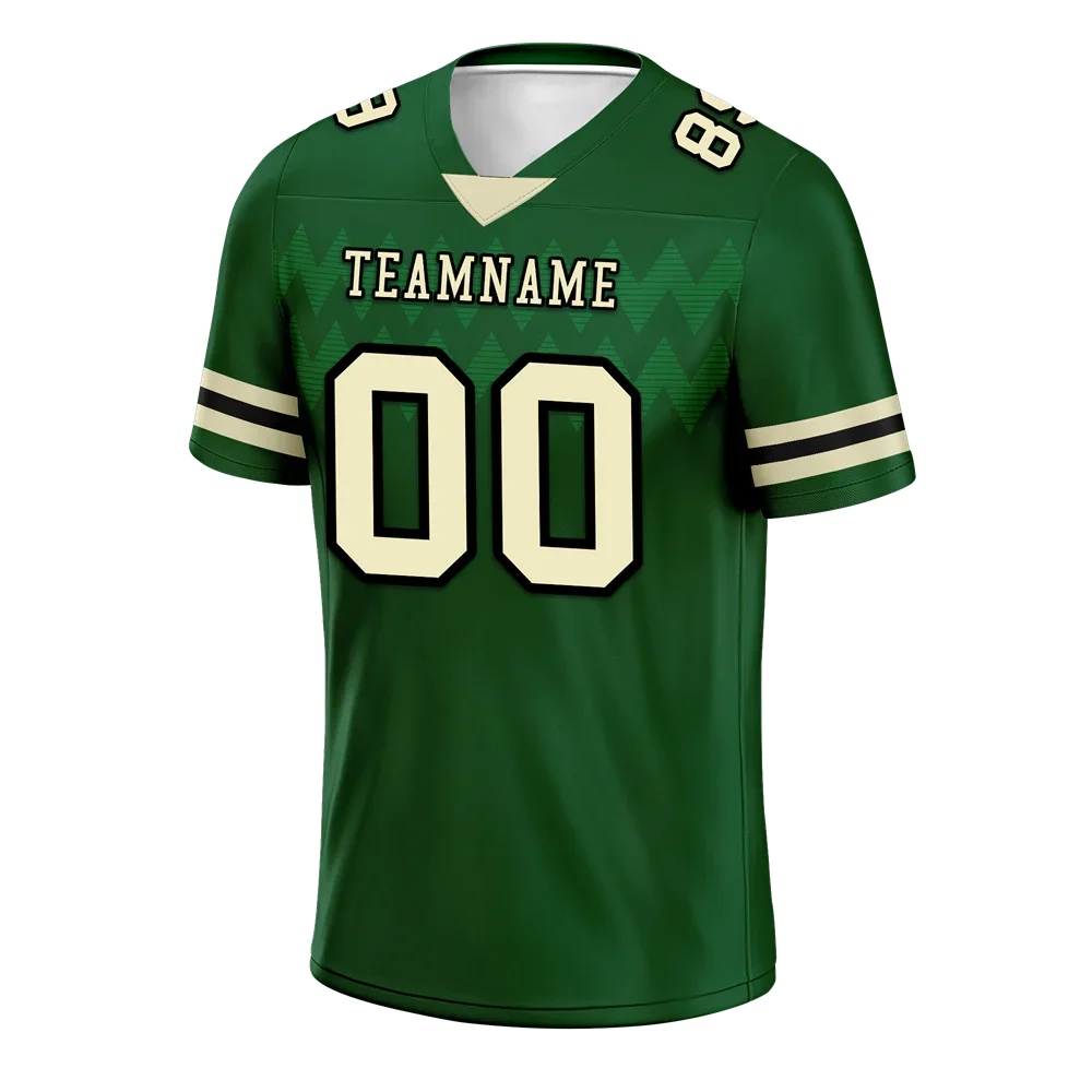 Custom Green Sleeve Stripes Yellow Personalized Authentic Football Jersey FBJ02-bc0f0de - Coolcustomize