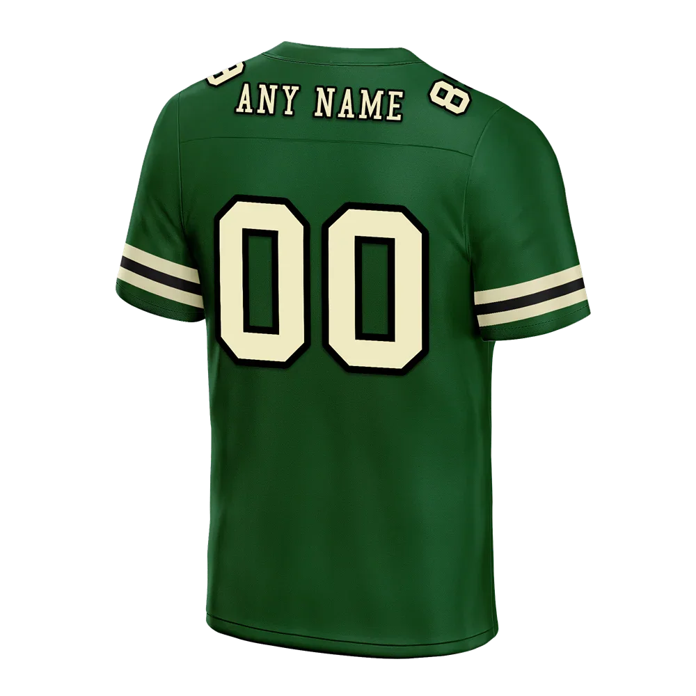 Custom Green Sleeve Stripes Yellow Personalized Authentic Football Jersey FBJ02-bc0f0de - Coolcustomize