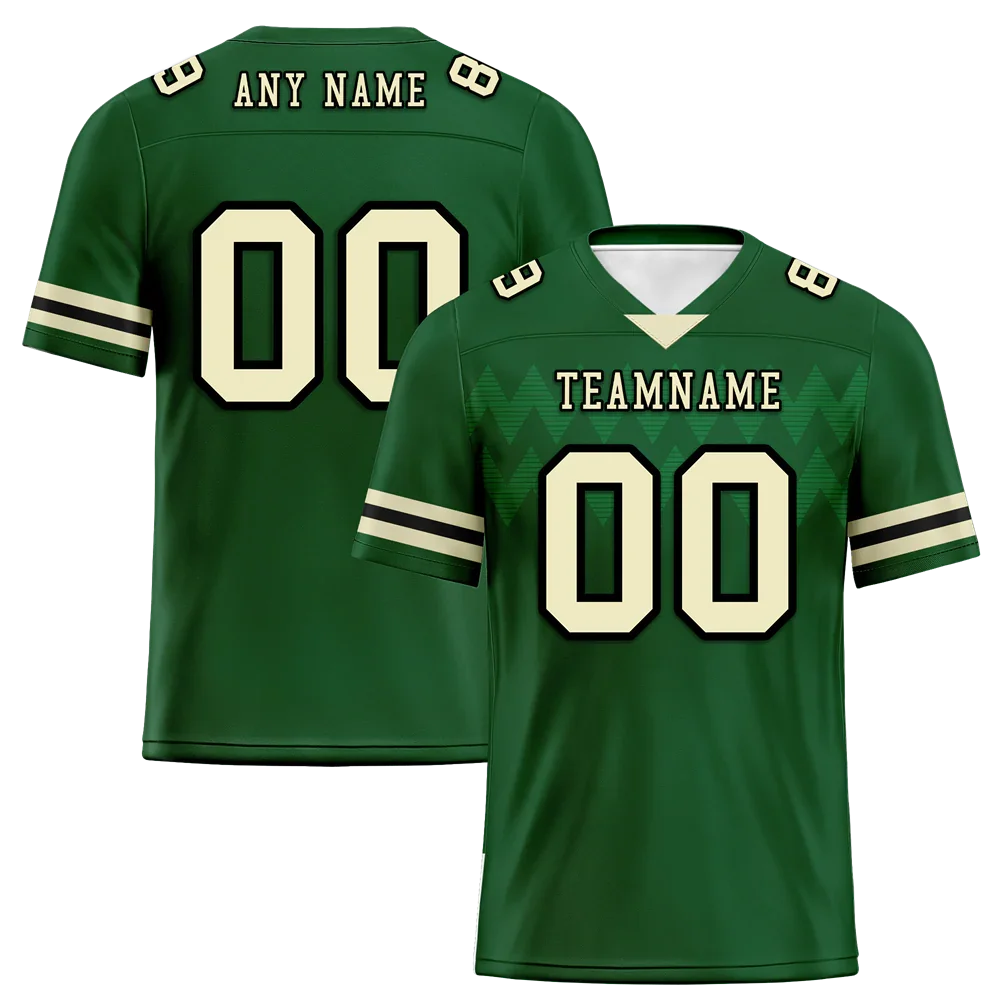 Custom Green Sleeve Stripes Yellow Personalized Authentic Football Jersey FBJ02-bc0f0de - Coolcustomize