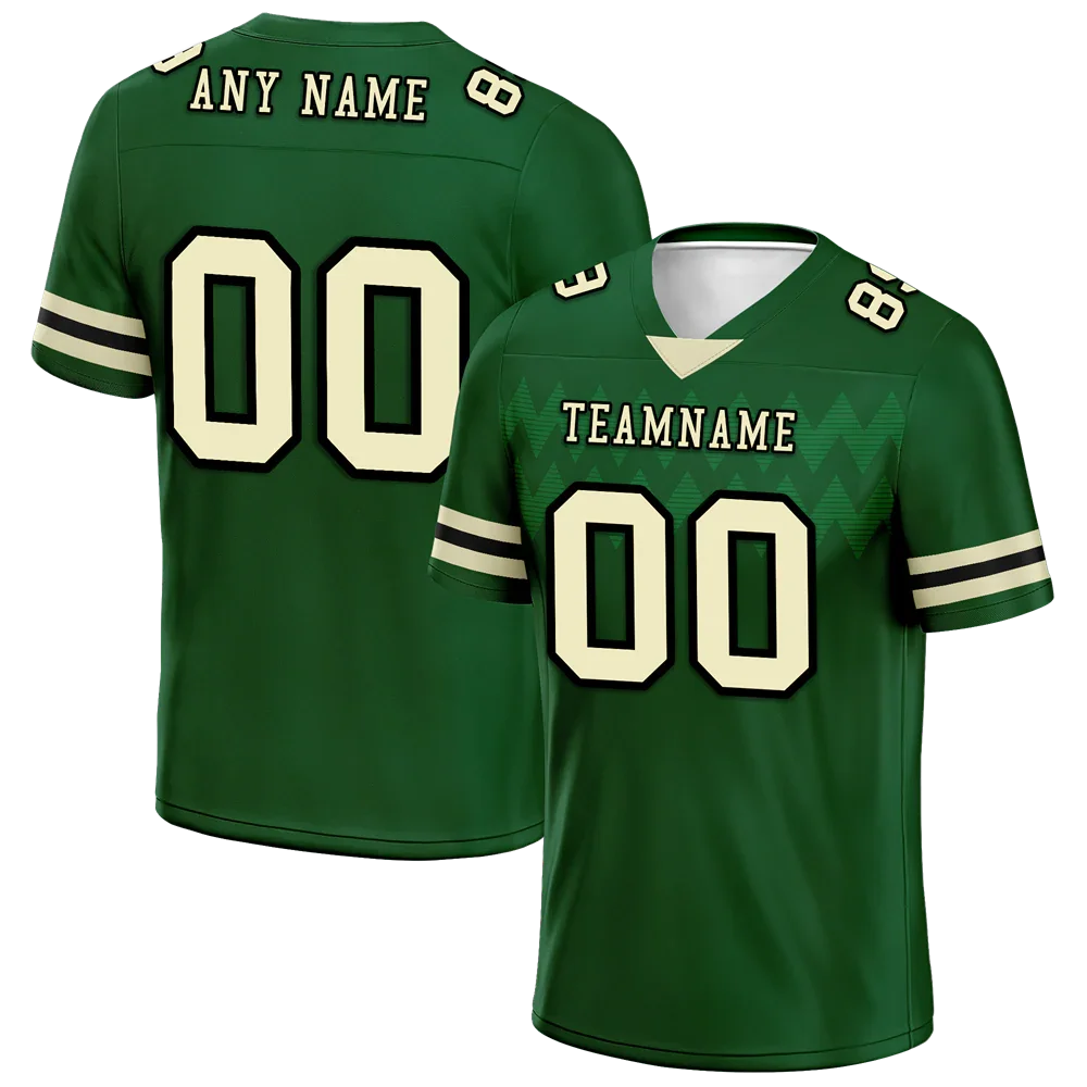 Custom Green Sleeve Stripes Yellow Personalized Authentic Football Jersey FBJ02-bc0f0de - Coolcustomize