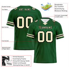 Custom Green Sleeve Stripes Yellow Personalized Authentic Football Jersey FBJ02-bc0f0de