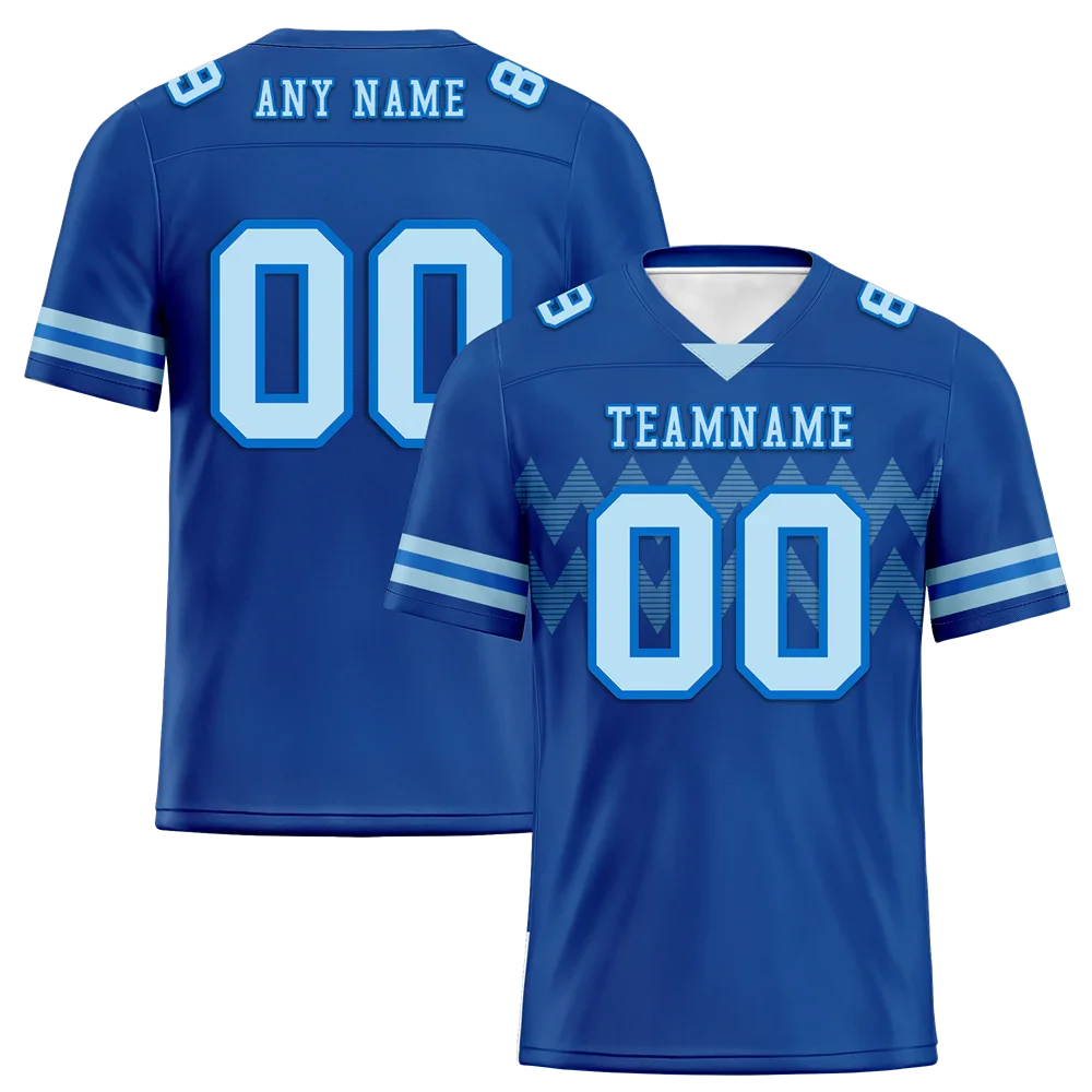 Custom Blue Sleeve Stripes Aqua Personalized Authentic Football Jersey FBJ02-bc0f0df - Coolcustomize