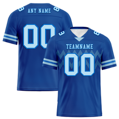 Custom Blue Sleeve Stripes Aqua Personalized Authentic Football Jersey FBJ02-bc0f0df