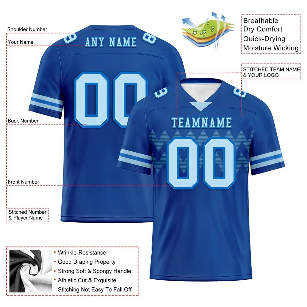 Custom Blue Sleeve Stripes Aqua Personalized Authentic Football Jersey FBJ02-bc0f0df - Coolcustomize