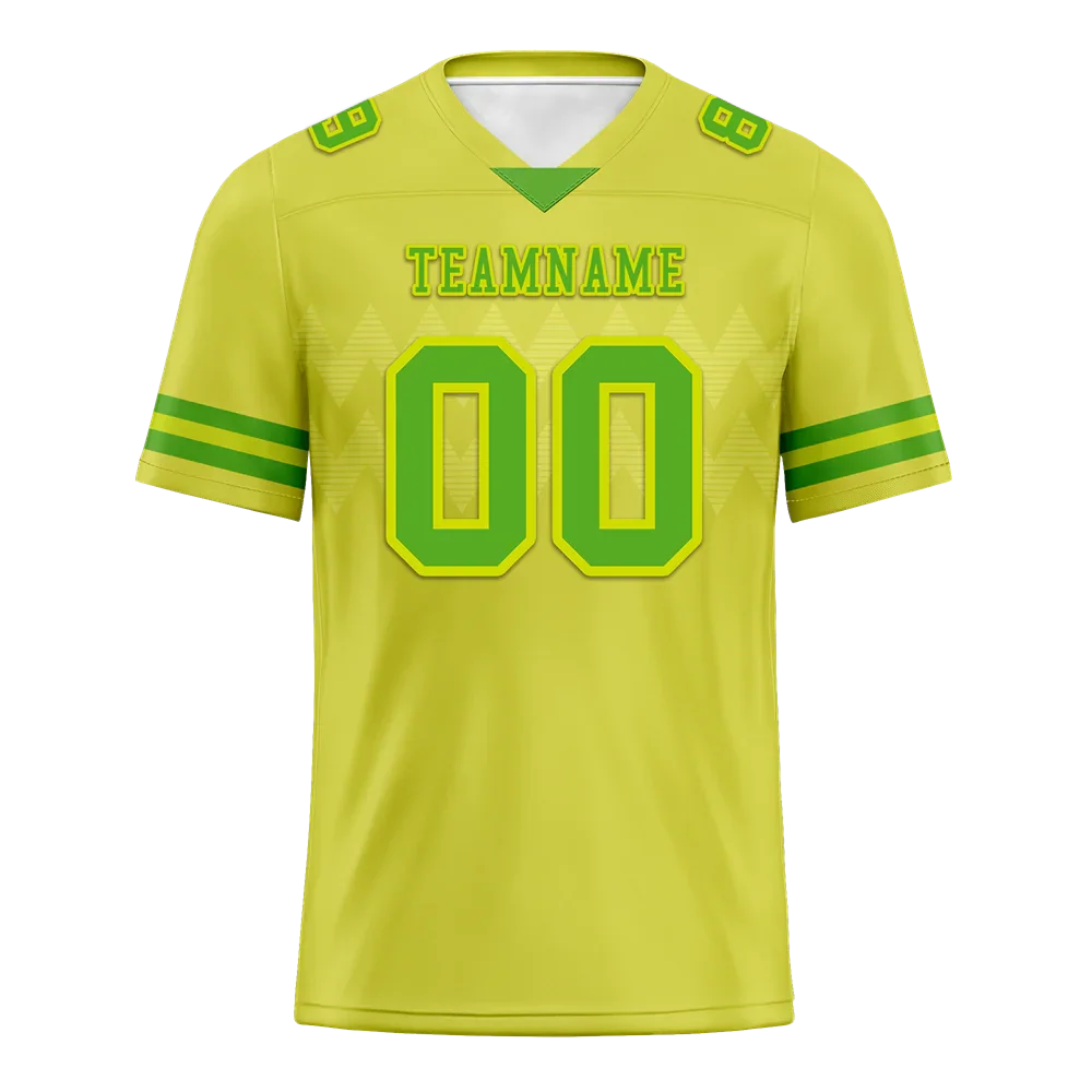 Custom Yellow Sleeve Stripes Green Personalized Authentic Football Jersey FBJ02-bc0f0d9 - Coolcustomize