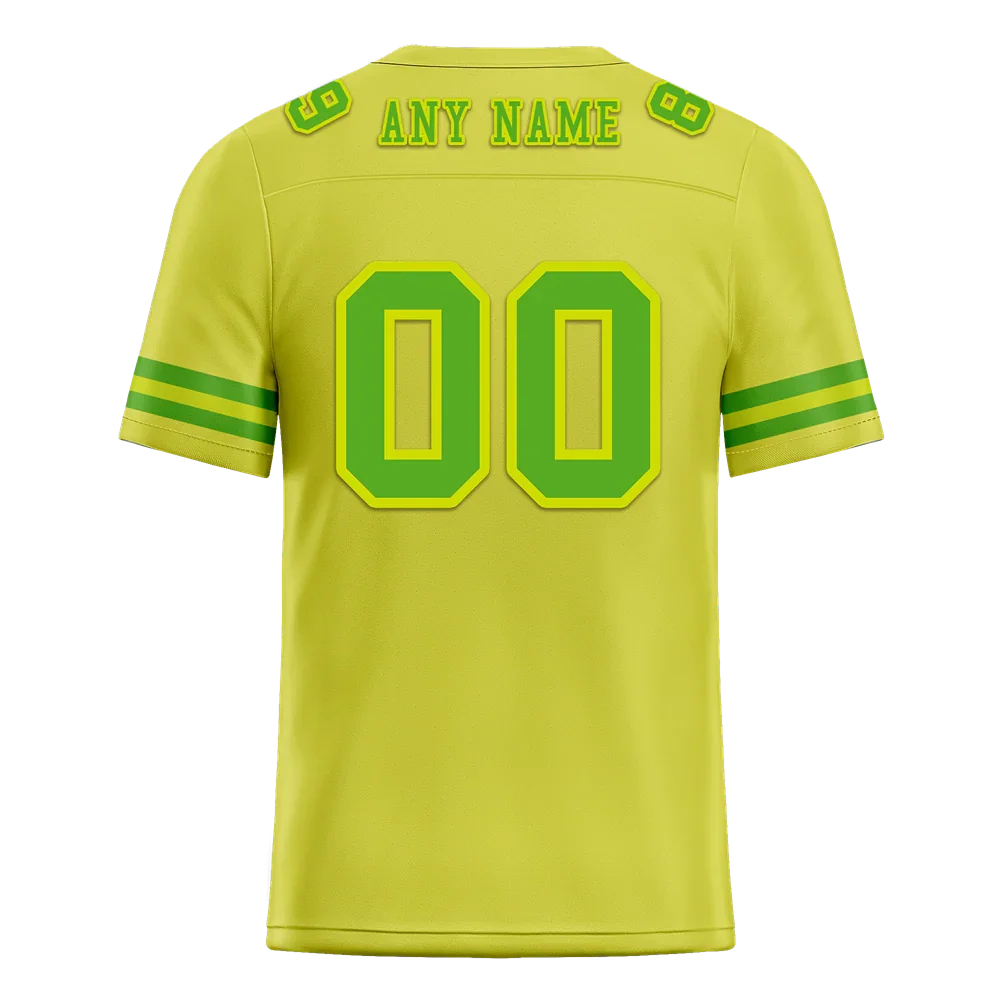 Custom Yellow Sleeve Stripes Green Personalized Authentic Football Jersey FBJ02-bc0f0d9 - Coolcustomize