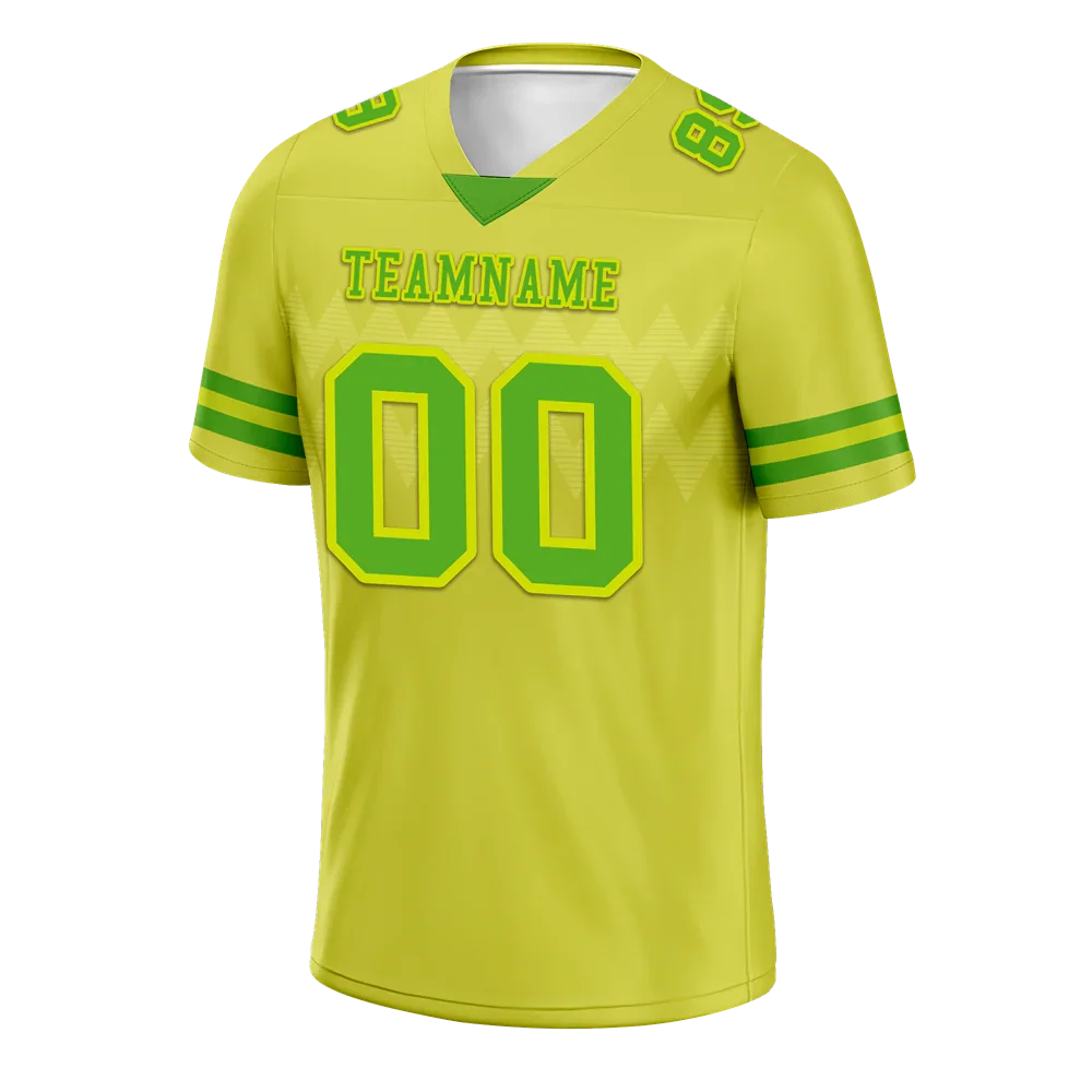 Custom Yellow Sleeve Stripes Green Personalized Authentic Football Jersey FBJ02-bc0f0d9 - Coolcustomize