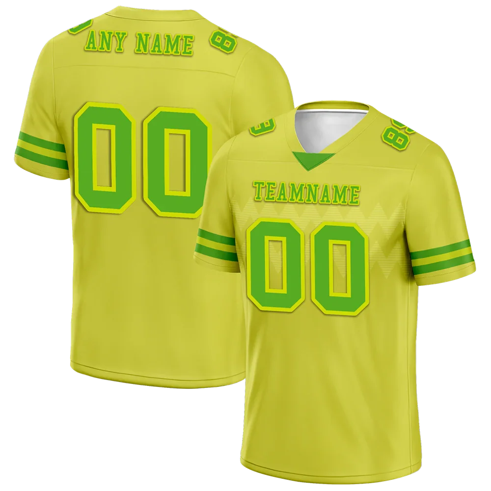 Custom Yellow Sleeve Stripes Green Personalized Authentic Football Jersey FBJ02-bc0f0d9 - Coolcustomize