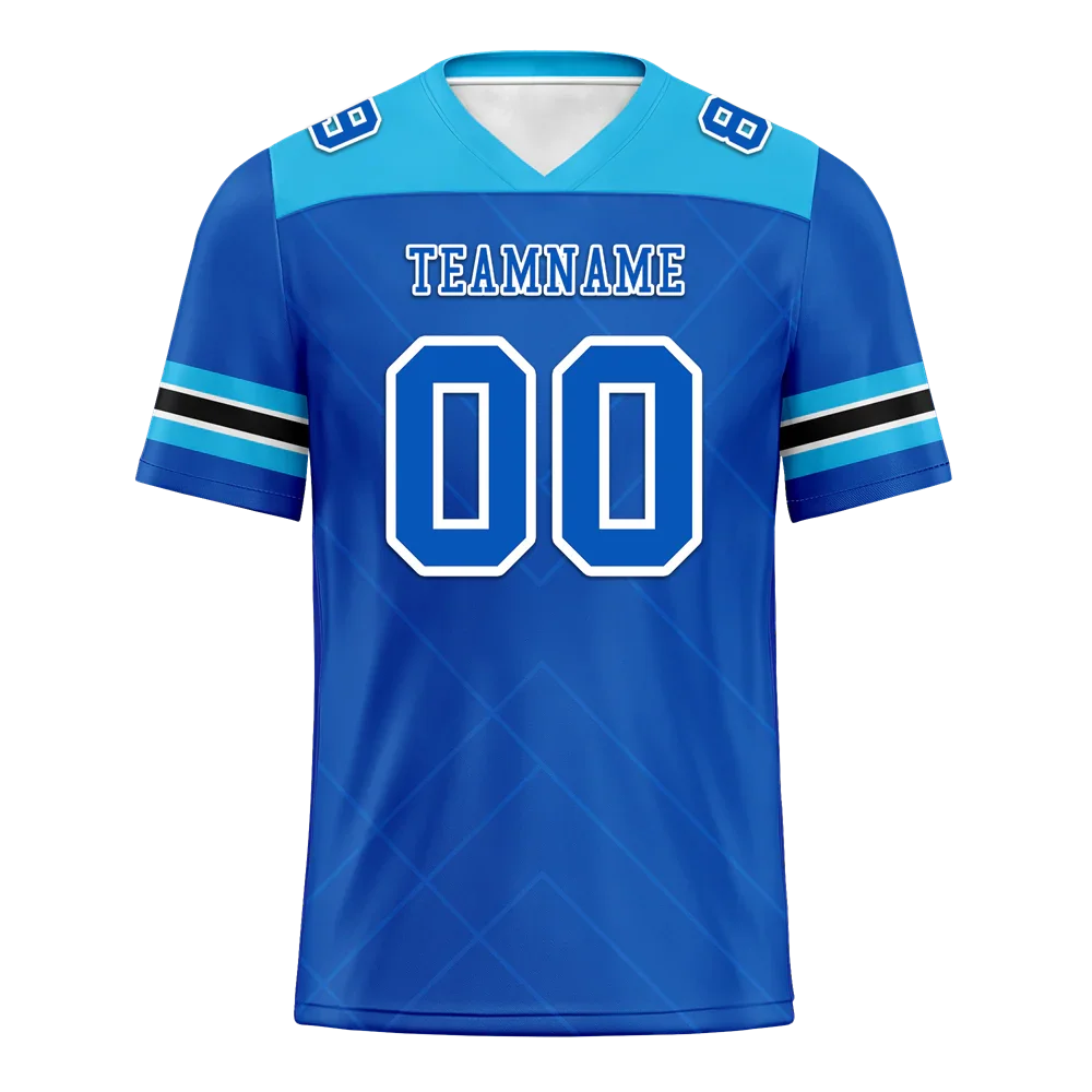 Custom Blue Sleeve Stripes Blue Personalized Authentic Football Jersey FBJ02-bc0f0eb - Coolcustomize