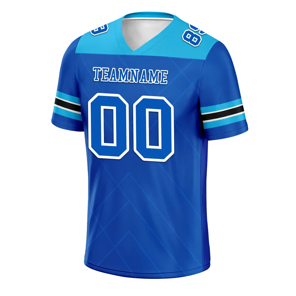 Custom Blue Sleeve Stripes Blue Personalized Authentic Football Jersey FBJ02-bc0f0eb - Coolcustomize