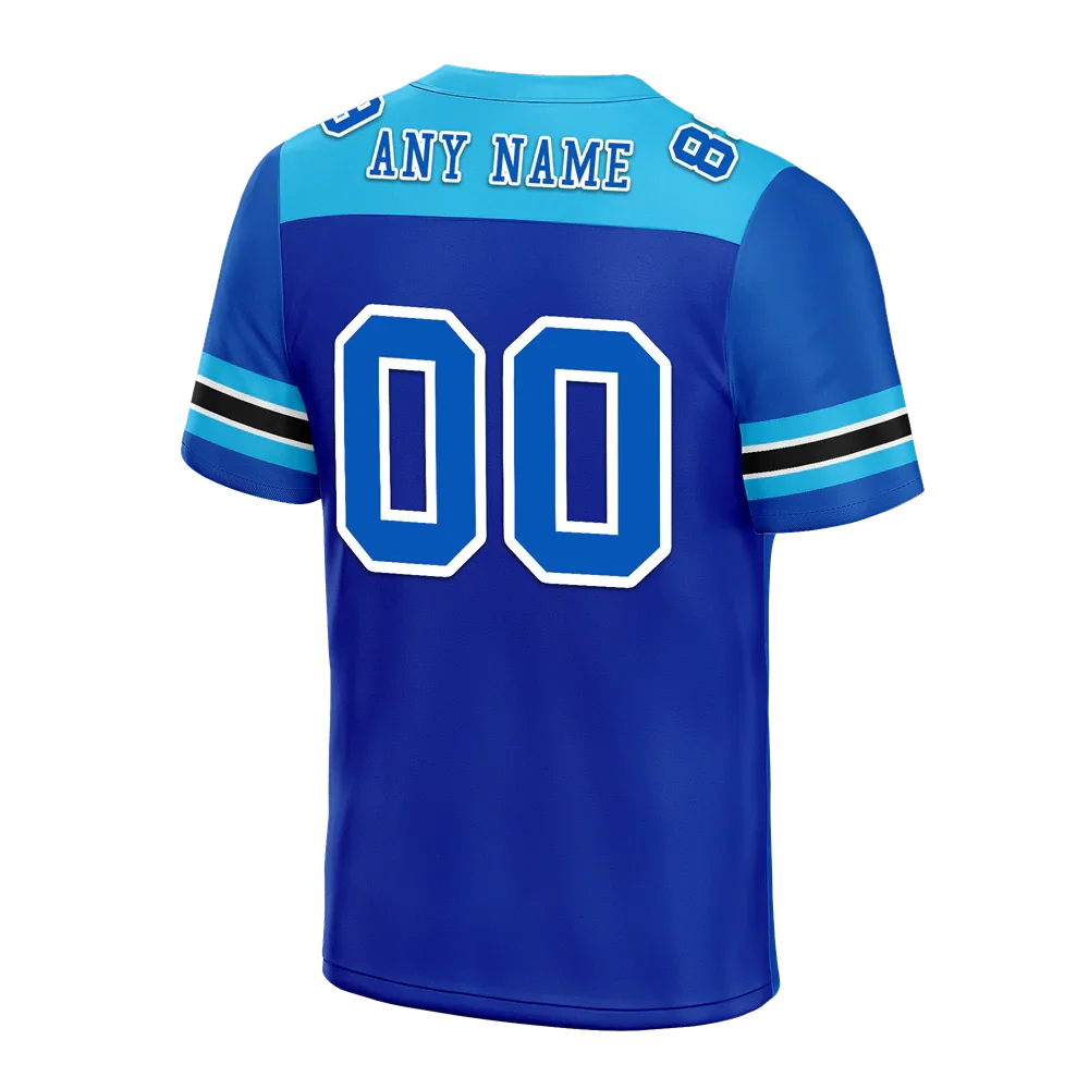 Custom Blue Sleeve Stripes Blue Personalized Authentic Football Jersey FBJ02-bc0f0eb - Coolcustomize