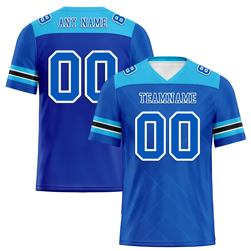 Custom Blue Sleeve Stripes Blue Personalized Authentic Football Jersey FBJ02-bc0f0eb - Coolcustomize