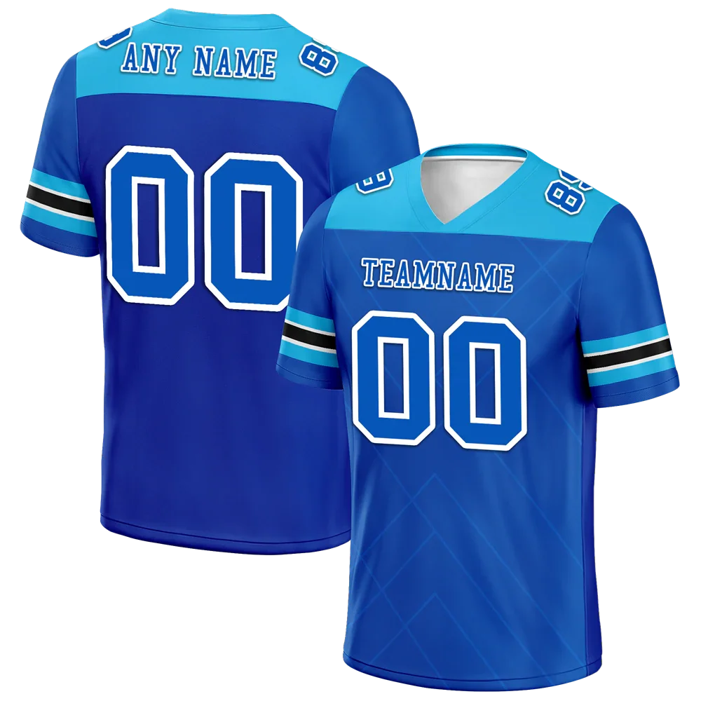 Custom Blue Sleeve Stripes Blue Personalized Authentic Football Jersey FBJ02-bc0f0eb - Coolcustomize