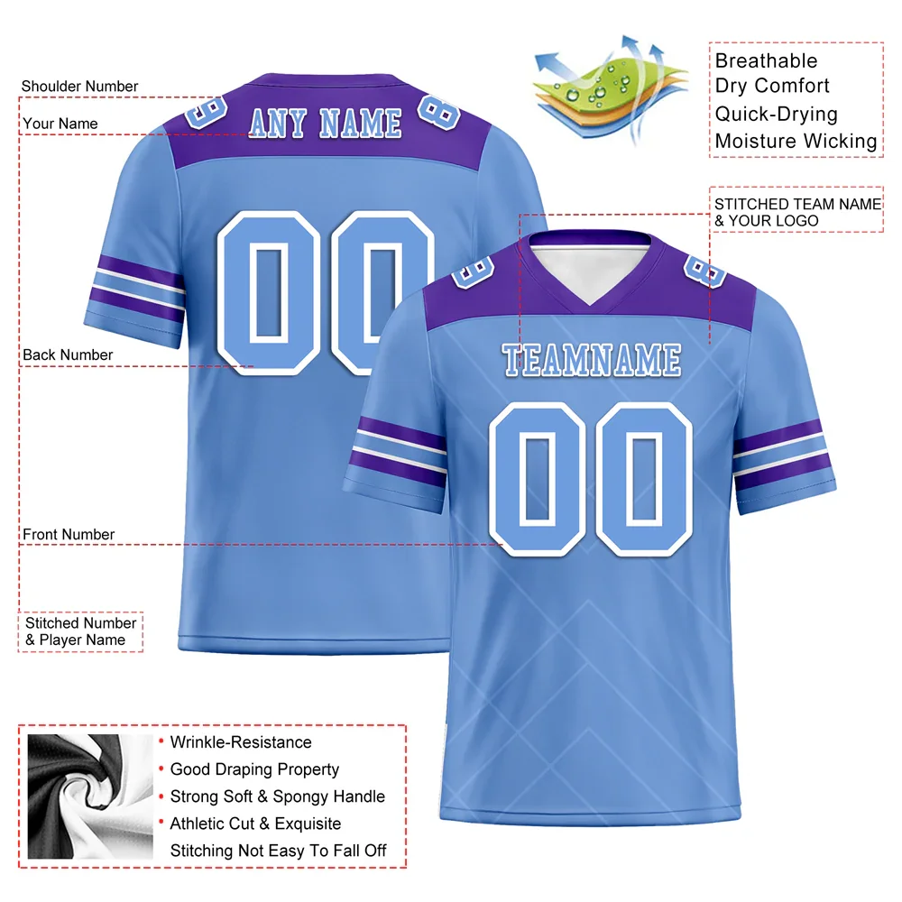 Custom Aqua Sleeve Stripes Aqua Personalized Authentic Football Jersey FBJ02-bc0f0ee - Coolcustomize