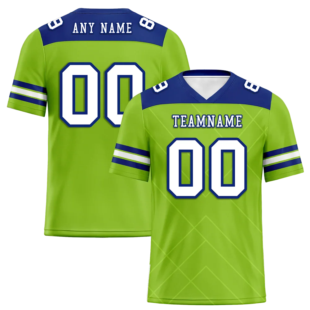 Custom Green Sleeve Stripes White Personalized Authentic Football Jersey FBJ02-bc0f0ef - Coolcustomize