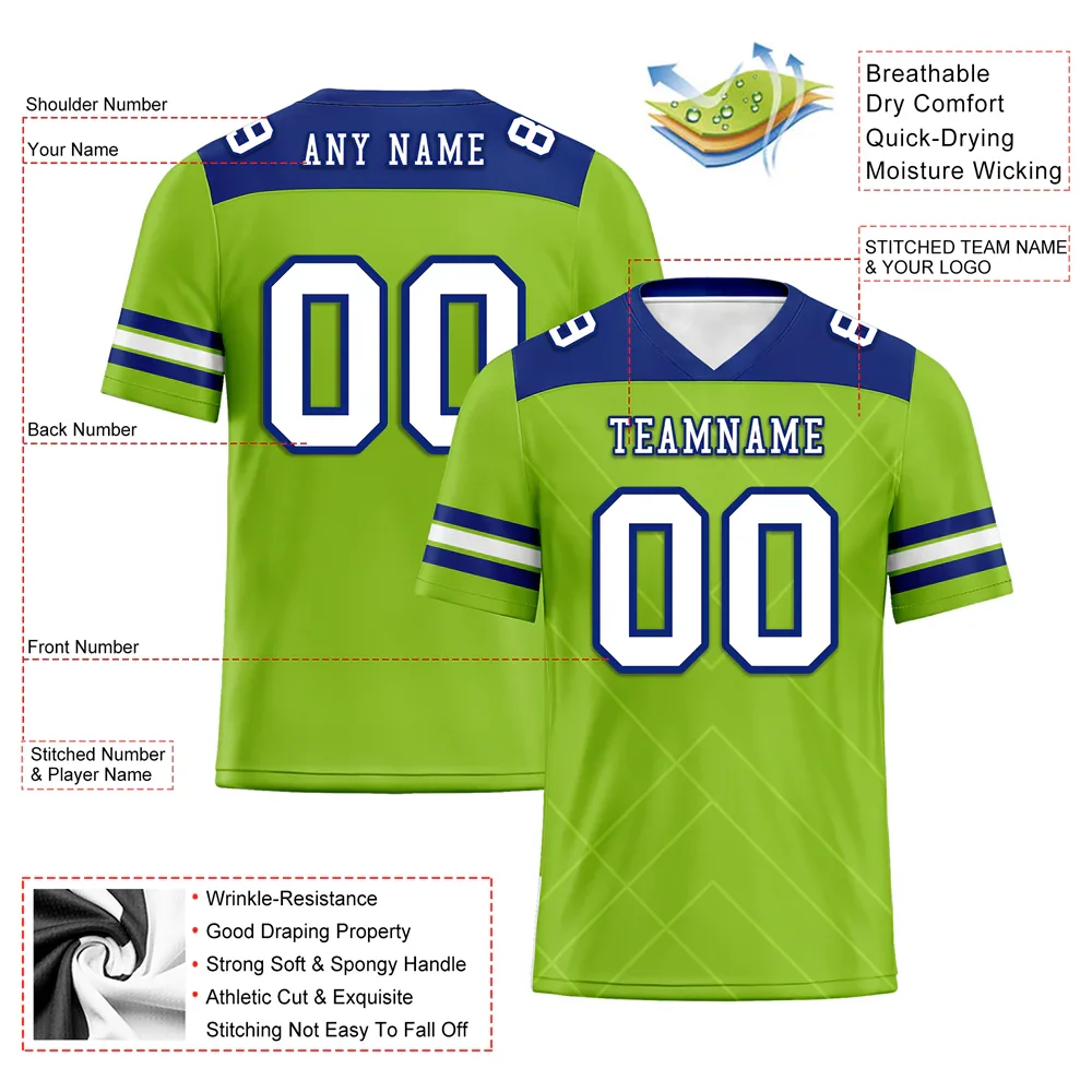 Custom Green Sleeve Stripes White Personalized Authentic Football Jersey FBJ02-bc0f0ef - Coolcustomize