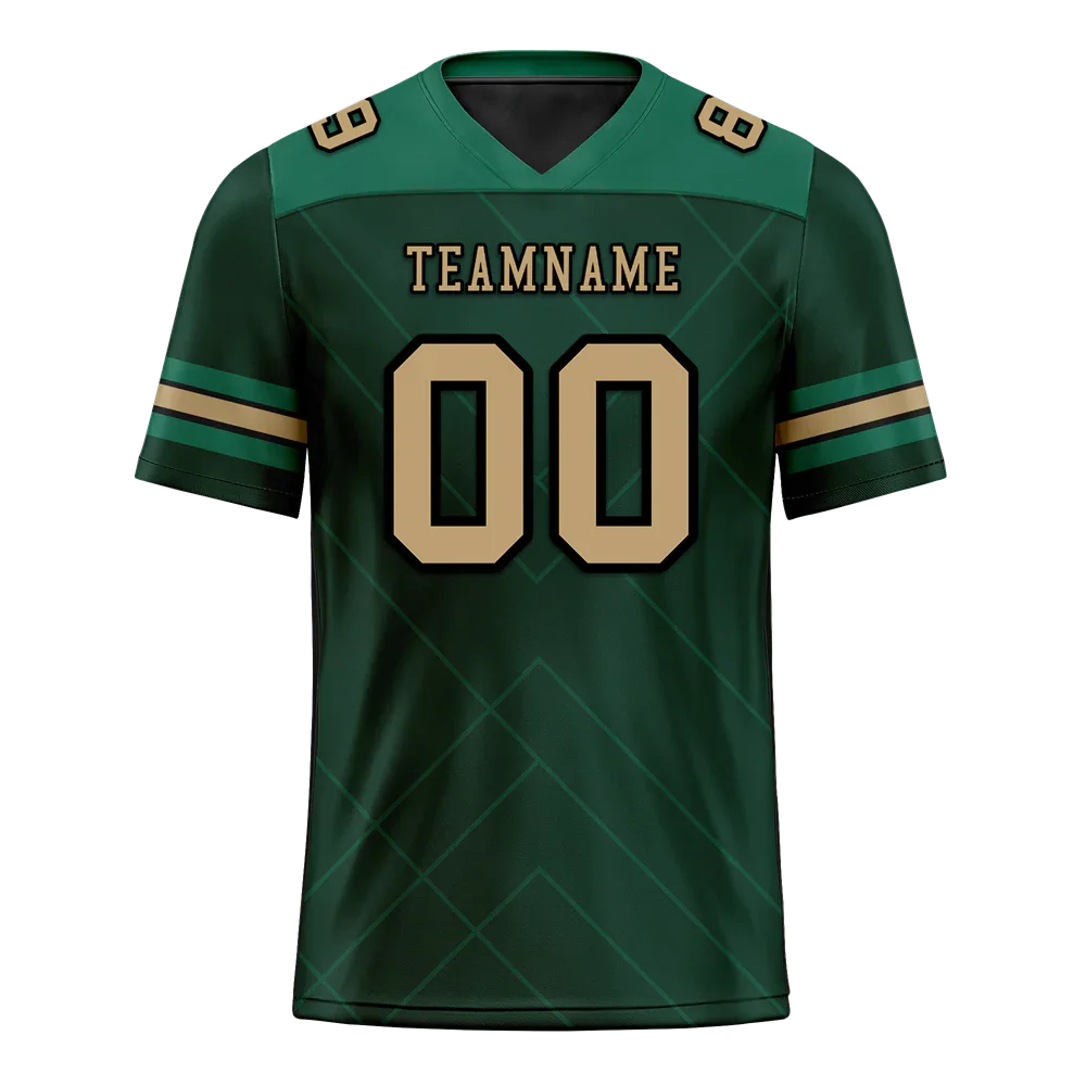 Custom Green Sleeve Stripes Orange Personalized Authentic Football Jersey FBJ02-bc0f0e8 - Coolcustomize