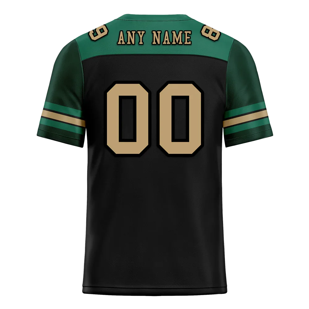 Custom Green Sleeve Stripes Orange Personalized Authentic Football Jersey FBJ02-bc0f0e8 - Coolcustomize