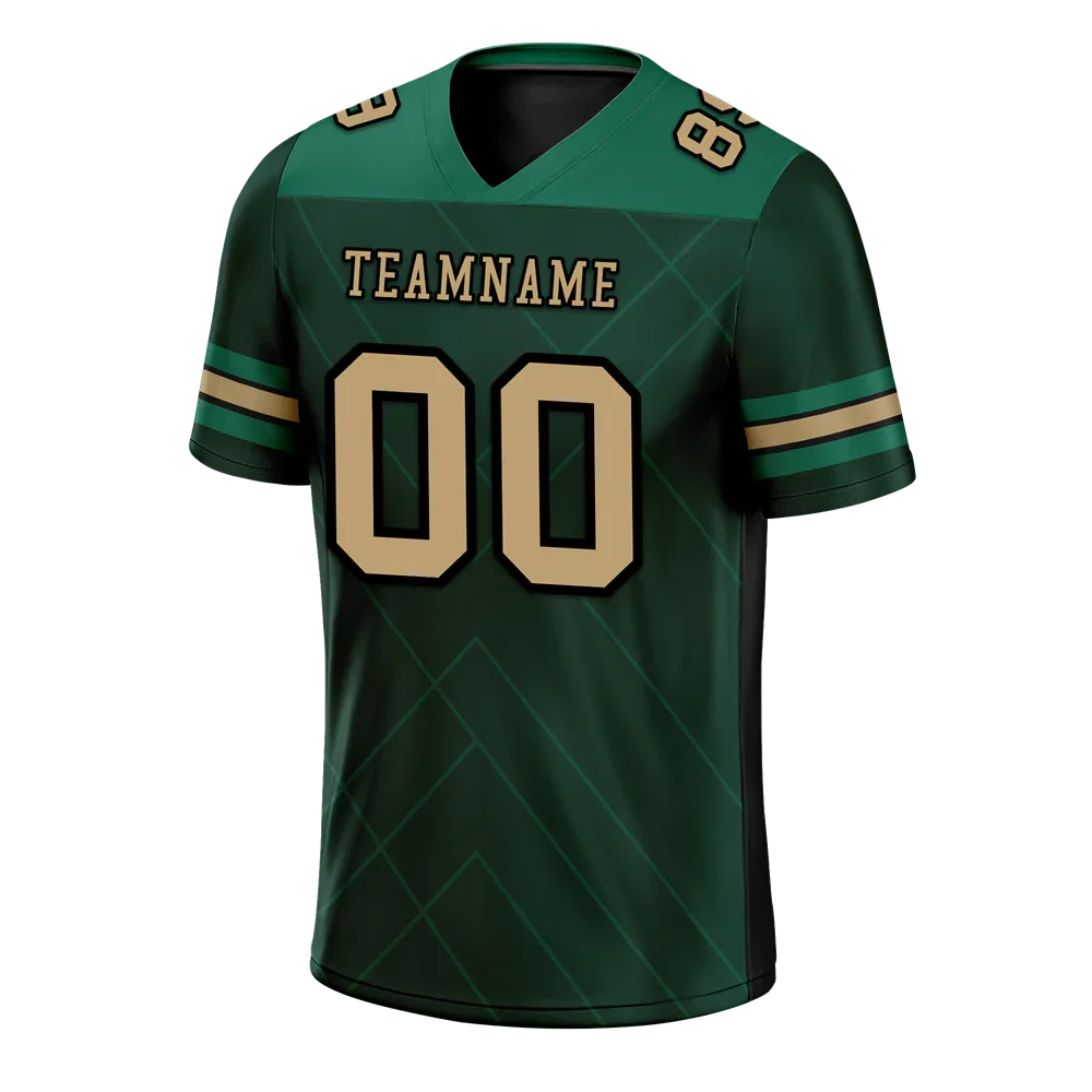 Custom Green Sleeve Stripes Orange Personalized Authentic Football Jersey FBJ02-bc0f0e8 - Coolcustomize
