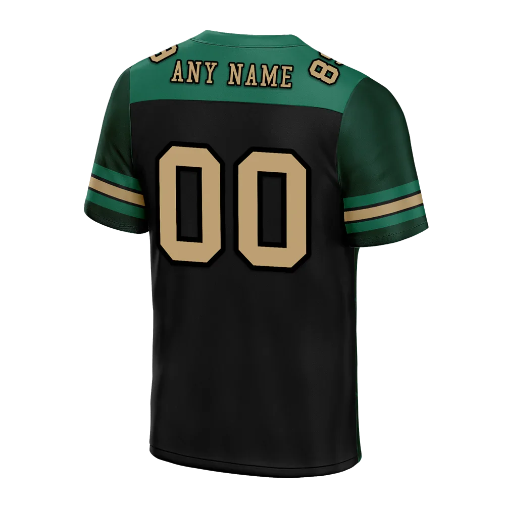 Custom Green Sleeve Stripes Orange Personalized Authentic Football Jersey FBJ02-bc0f0e8 - Coolcustomize