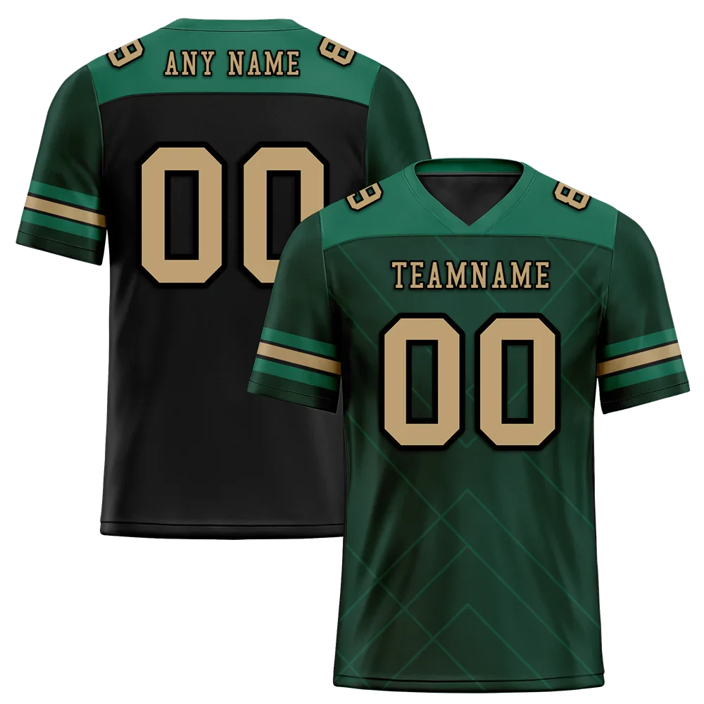 Custom Green Sleeve Stripes Orange Personalized Authentic Football Jersey FBJ02-bc0f0e8 - Coolcustomize