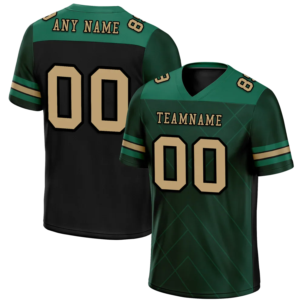 Custom Green Sleeve Stripes Orange Personalized Authentic Football Jersey FBJ02-bc0f0e8 - Coolcustomize