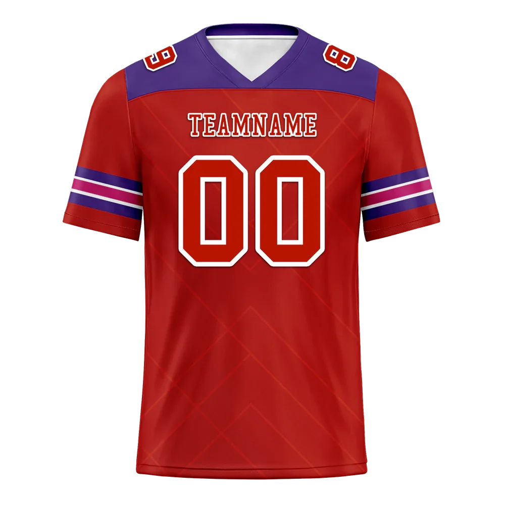 Custom Red Sleeve Stripes Red Personalized Authentic Football Jersey FBJ02-bc0f0e9 - Coolcustomize