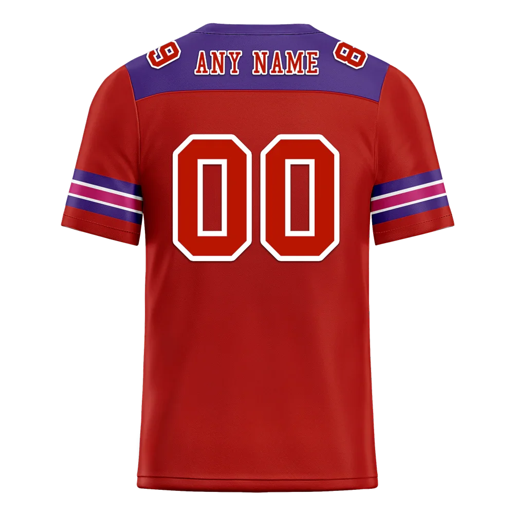 Custom Red Sleeve Stripes Red Personalized Authentic Football Jersey FBJ02-bc0f0e9 - Coolcustomize