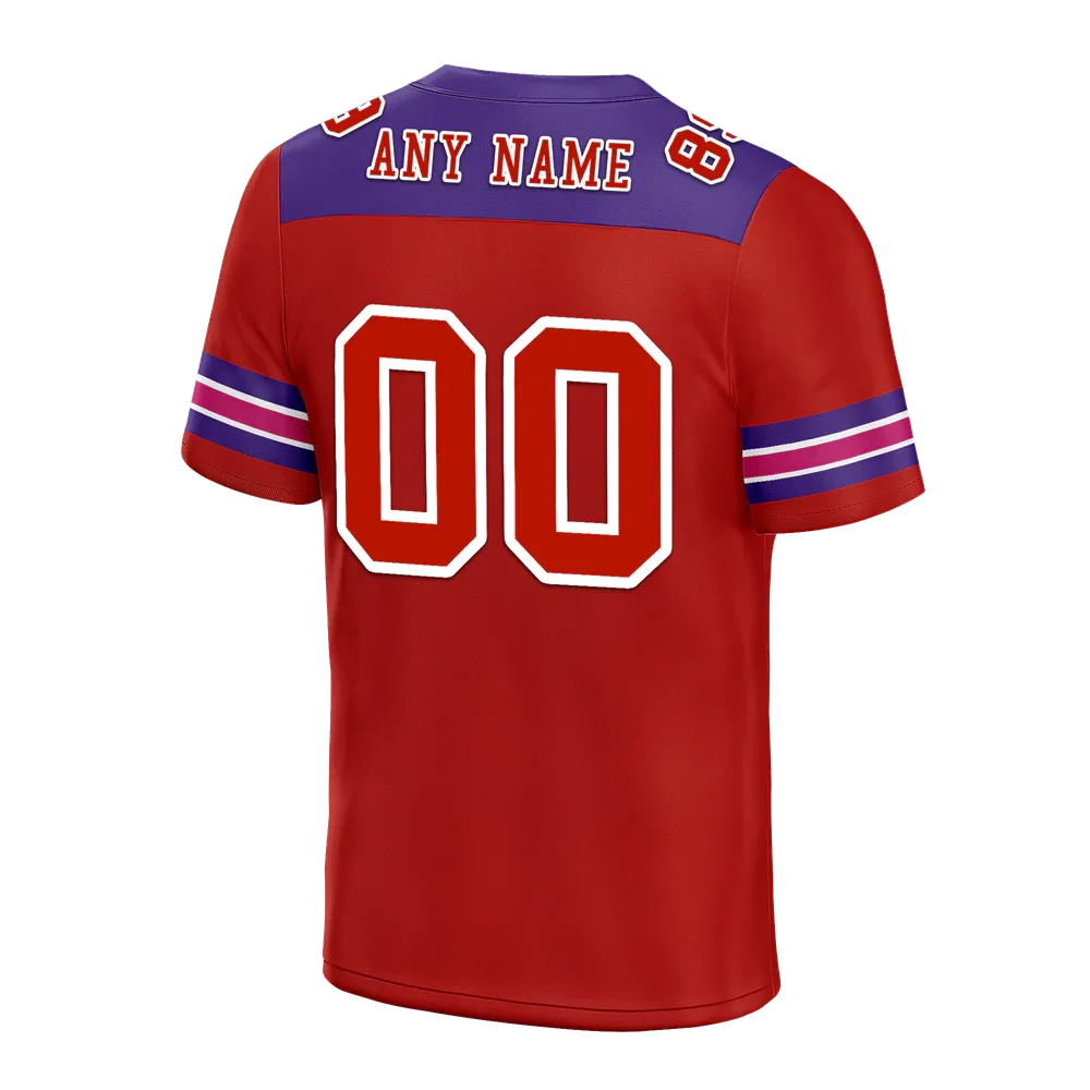 Custom Red Sleeve Stripes Red Personalized Authentic Football Jersey FBJ02-bc0f0e9 - Coolcustomize