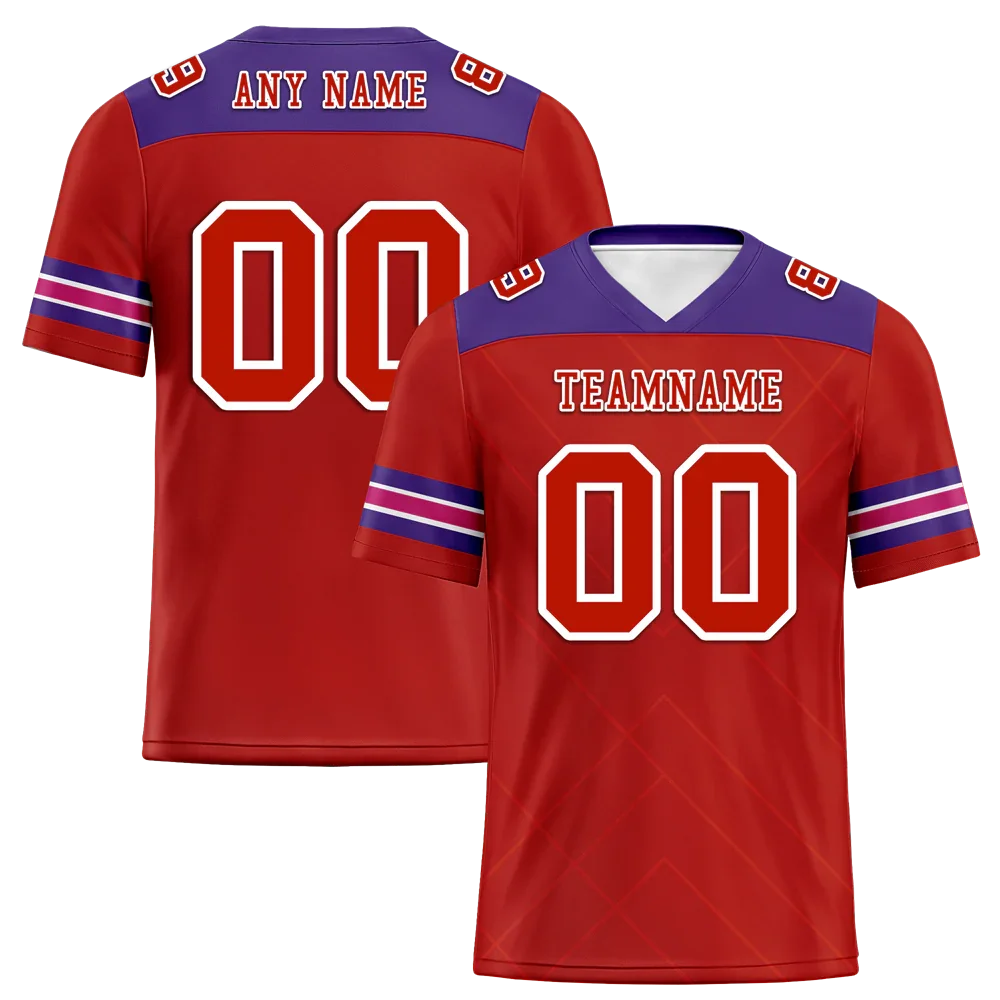Custom Red Sleeve Stripes Red Personalized Authentic Football Jersey FBJ02-bc0f0e9 - Coolcustomize