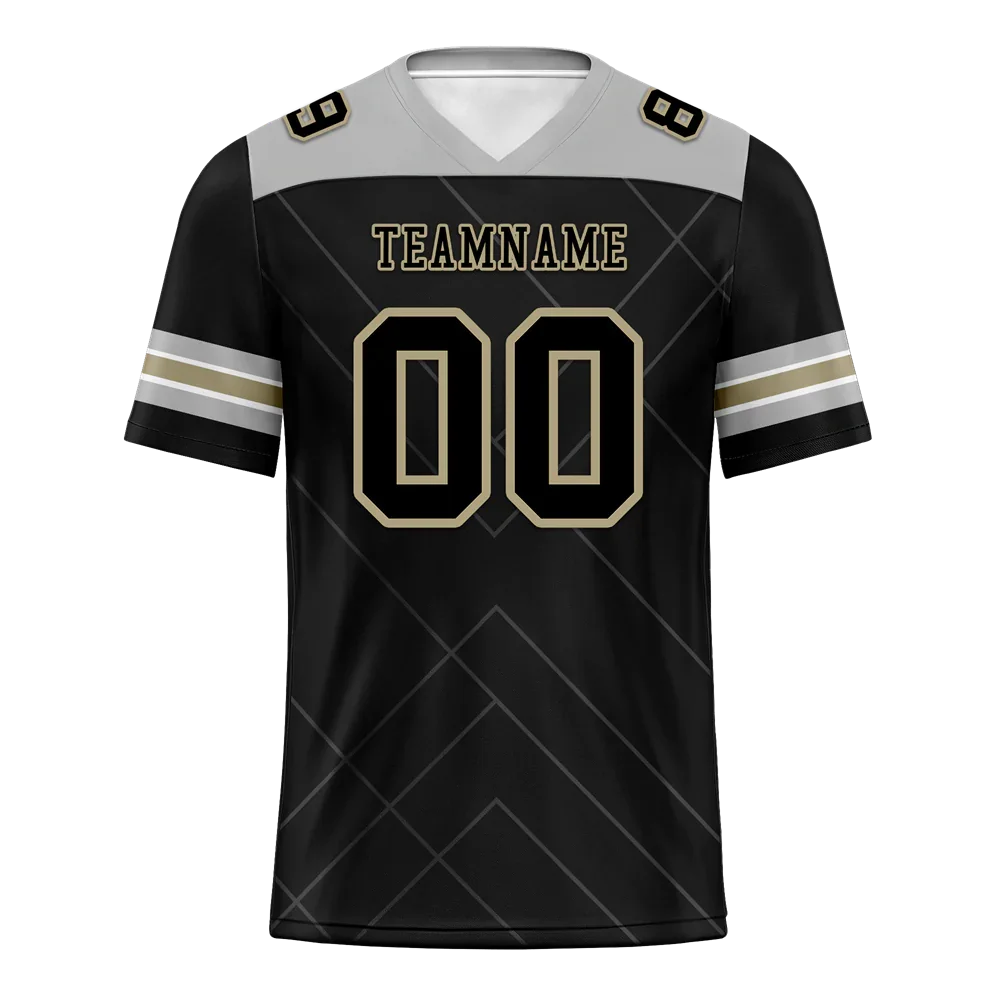 Custom Black Sleeve Stripes Black Personalized Authentic Football Jersey FBJ02-bc0f0f0 - Coolcustomize