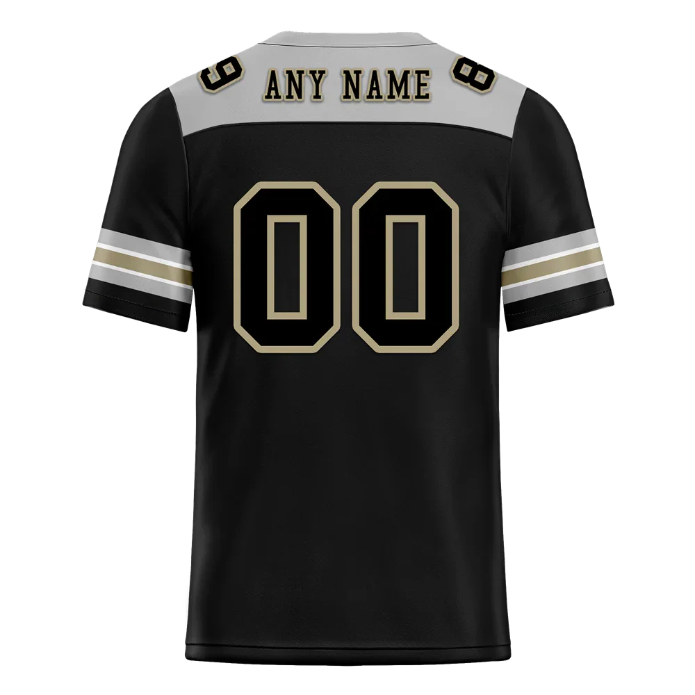 Custom Black Sleeve Stripes Black Personalized Authentic Football Jersey FBJ02-bc0f0f0 - Coolcustomize