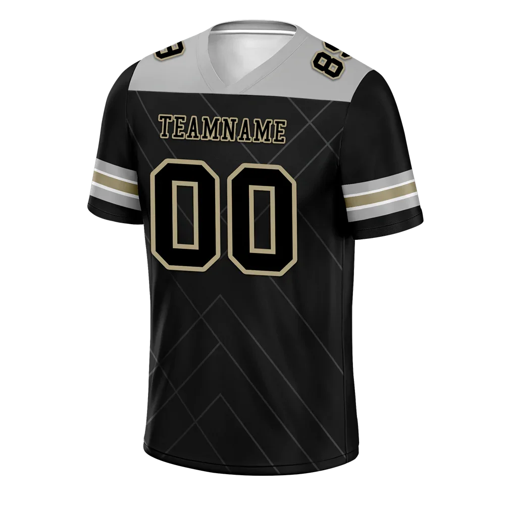 Custom Black Sleeve Stripes Black Personalized Authentic Football Jersey FBJ02-bc0f0f0 - Coolcustomize