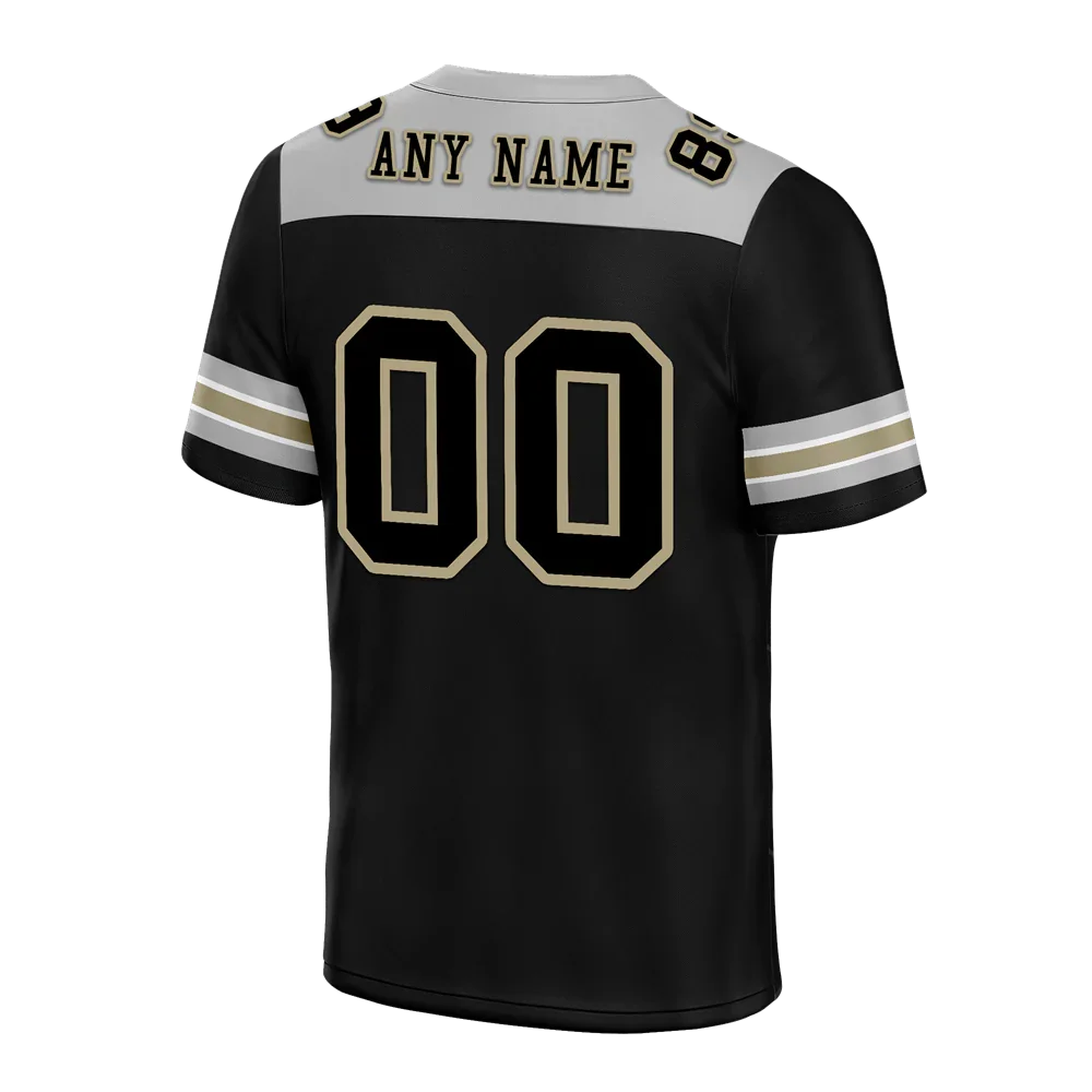 Custom Black Sleeve Stripes Black Personalized Authentic Football Jersey FBJ02-bc0f0f0 - Coolcustomize