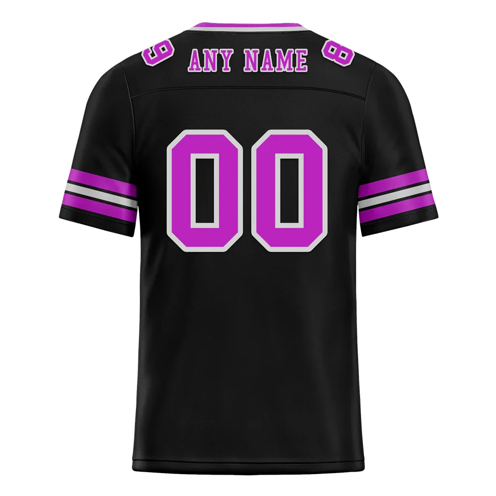 Custom Black Sleeve Stripes Purple Personalized Authentic Football Jersey FBJ02-bc0f0fa - Coolcustomize
