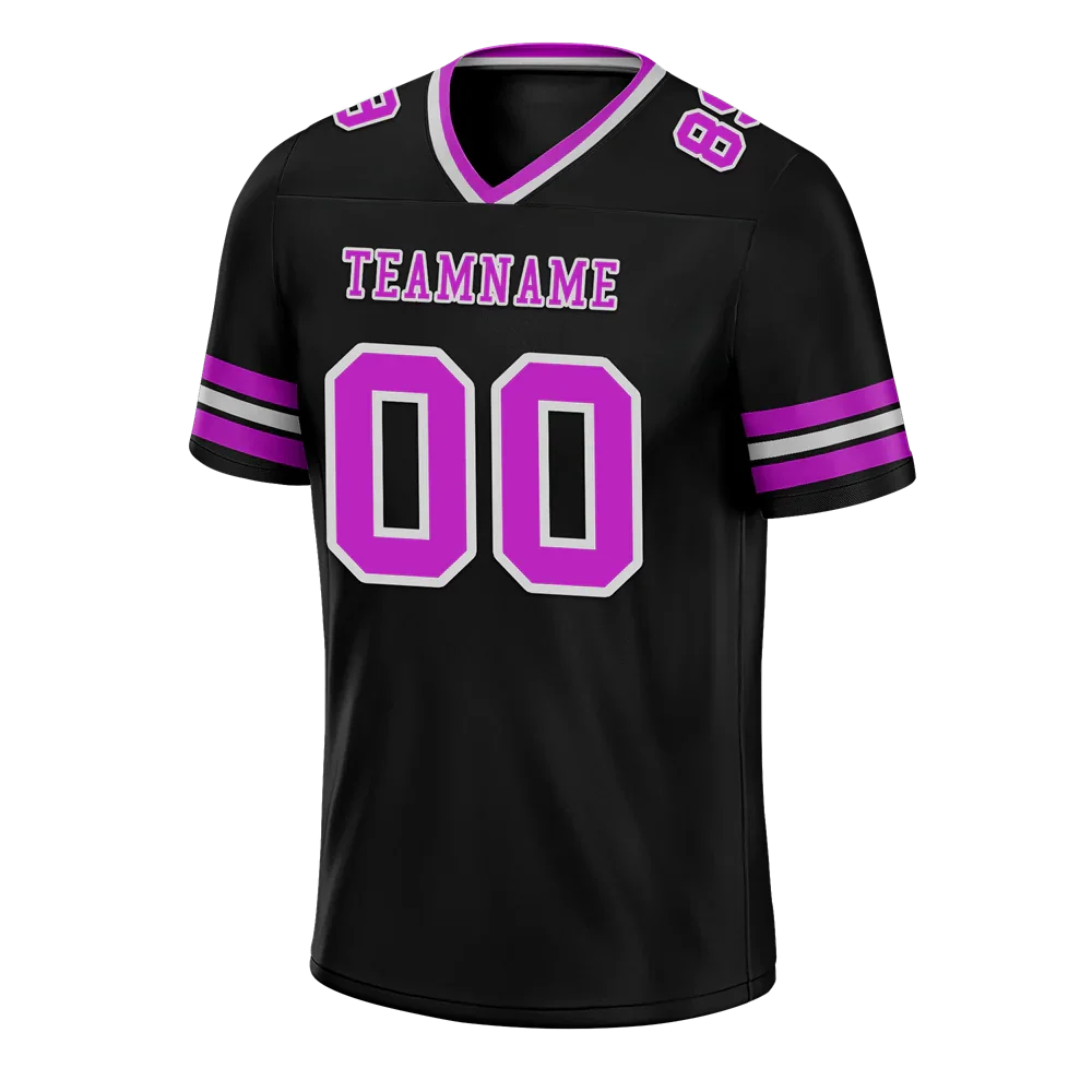 Custom Black Sleeve Stripes Purple Personalized Authentic Football Jersey FBJ02-bc0f0fa - Coolcustomize